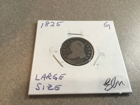 1825 Capped Bust Silver US Dime Ten Cent US Type Coin 10c Silver Good # 2417 Cover