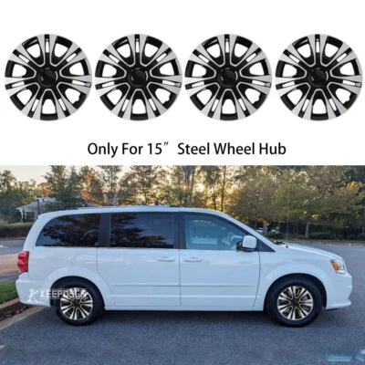 Juego de 4 cubiertas de rueda 15" juego completo tapacubos a presión para Dodge Grand Caravan Foto 1 de 4