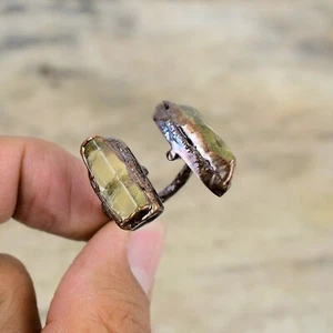 Anillo Nuevo Multi Piedra Electroformado Áspero Citrino Natural Cobre Oferta Día de la Madre - Imagen 1 de 6