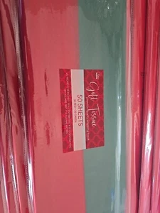 New Red and Green Tissue Paper 50 Ct. Pack Christmas Tissue 20 x 20 in. (Qty 16) - Picture 1 of 5