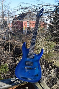 2014 Dean Custom 450 - EMG 81/85 - Set Neck - OHSC - Trans Blue - Picture 1 of 12