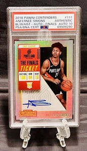 2018 Panini Contenders ANFERNEE SIMONS The Finals Rookie Ticket Auto PSA 10 /49 - Picture 1 of 2