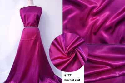 Solid Satin 58" Wide By Yards Silky Charmeuse Scarf Craft DIY Fabric Purple - Image 1 of 4