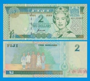 FIJI 2 Dollars P 96b ND 1996 UNC ( P 96 b ) Queen Elizabeth II - Picture 1 of 1