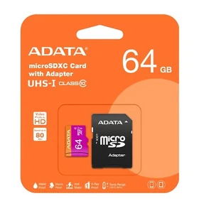 ADATA 64GB Micro SDHC Card with Adapter UHS-I Class 10 - Picture 1 of 1