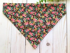 Dog Bandana - Over-the-collar - Dog Cat Pet Scarf  - Collar Accessory - FLORAL - Picture 1 of 6