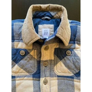 Gap Baby karierte Hemdjacke Kleinkind 0-6m gefüttert Shacket Papas kleiner Helfer - Bild 1 von 11