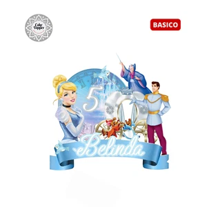 DECORACIÓN PARA TARTA DE CUMPLEAÑOS, CAKE TOPPER PERSONALIZADO, CENICIENTA - Imagen 1 de 2