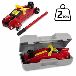 2 Ton Tonne Hydraulic Trolley Floor Jack With Plastic Storage Carry Case Car Van - Picture 1 of 11