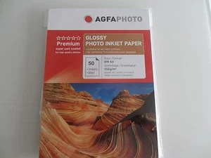 100 Sheets AGFA Photo Foto-Glanzpapier A4/2x50/210g/Glossy Paper/ Photo - Bild 1 von 6