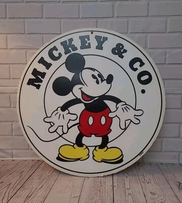 Mickey & Co. vintage de 18" Letrero de cartón de doble cara Foto 1 de 4