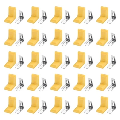 50 Stück Metall Eckstreben 18x28x28 mm Kunststoff L-Form rechtwinklig Winkel orange - Bild 1 von 4