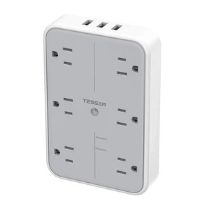 TESSAN 6 Outlets Expander with 3 USB Charging Ports and 1080 J Surge Protector - Picture 1 of 8