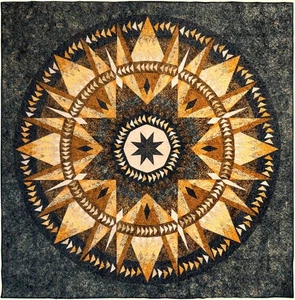 Moonglow Cactus - 96" X 96" Kings Castle Batik Foundation Paper Pieced Quilt T&B - Picture 1 of 19