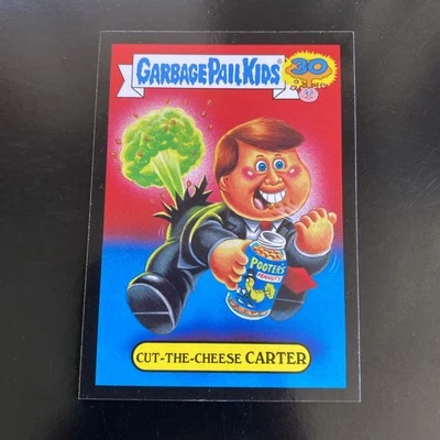 Cut The Cheese Carter 2015 Black Topps Garbage Pail Kids Presidents Sticker #4B - Image 1 of 2
