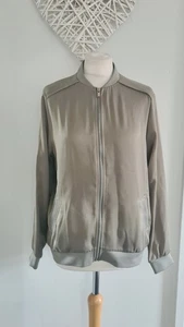 Ladies Womens Topshop Olive Green Track Style Bomber Jacket Size 12 - Picture 1 of 4
