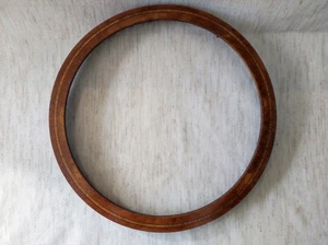 runder Rahmen Art Deco Holz Furnier Laub 24 cm Frame Bild Gravur Foto - Bild 1 von 11