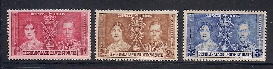 Bechuanaland   1937    Sc # 121-13    Coronation    MNH    OG - Image 1 of 1