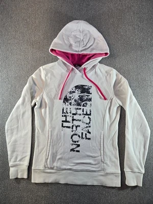 The North Face Women’s White & Pink Hoodie Size Small Pullover Sweatshirt - Image 1 of 4
