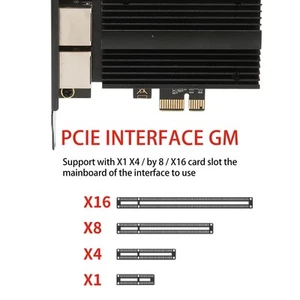 PCIe-Netzwerkkarte 2 5 Gbit/s Dual-Port Vergoldete Pins Gigabit-Ethernet NTS - Bild 1 von 22