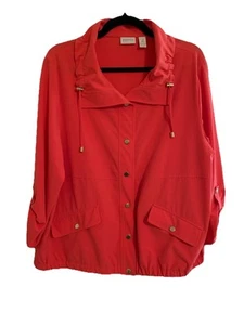 Chicos Zenergy Größe 2 Damen Große L Jacke Koralle Tennis Golf Wandern Sport - Bild 1 von 7