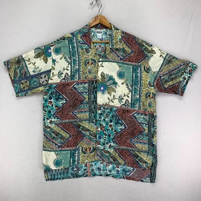 Camisa de Campamento UNIONBAY De Colección Años 90 Para Hombres Mediana Abstracta Aloha Rayón Hawaiana Rara Foto 1 de 4
