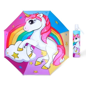 Kinder Taschenschirm Auto Öffnen/Schließen Anti-Rückprall Sicheres Design UV Beständig A... - Bild 1 von 7