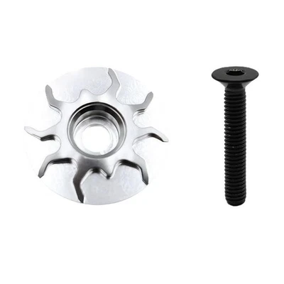 Tapa superior para auriculares de bicicleta de aleación de aluminio con perno de acero inoxidable para varias bicicletas Foto 1 de 4