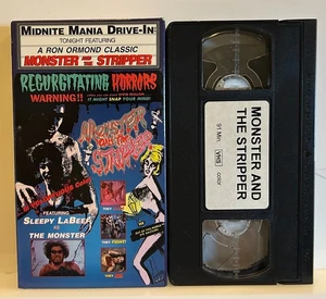 VHS Monster and the Stripper / The Exotic ones 1968 Midnite Mania Movie - Picture 1 of 2
