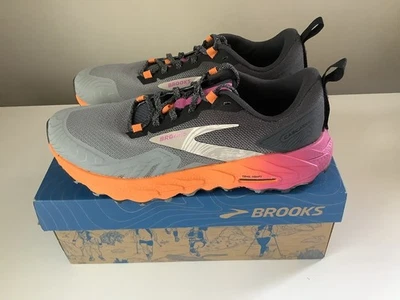 NEW Brooks Cascadia 17 Women's Trail Running Shoes - Gray/Pink/Orange - Sz 8 - Image 1 of 4