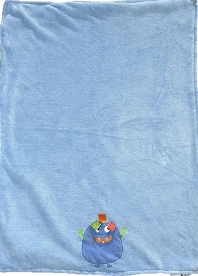 Taggies Blue Green Monster Baby Security Blanket Plush Alien 30x40 - Image 1 of 3