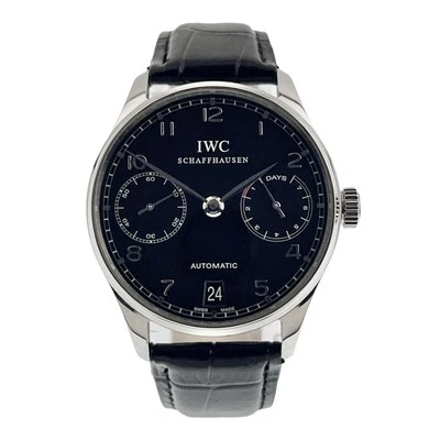 IWC Portuguese Stainless Steel Black Dial 42mm Automatic Men’s Watch IW500109 - Image 1 of 4