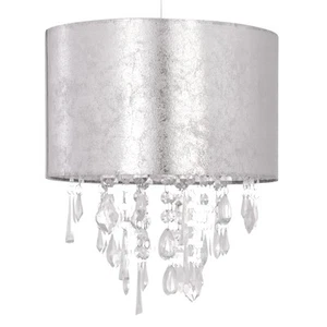 Modern Silver Marble Effect Jewelled Ceiling Light Shade Chandelier Pendant - Picture 1 of 5
