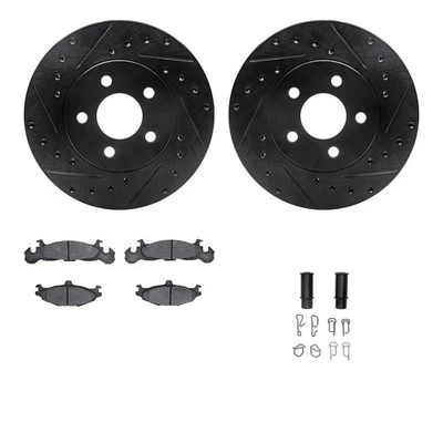 For Chrysler New Yorker 88 Drilled & Slotted Front Brake Kit w Semi-Metalic Pads Foto 1 de 2
