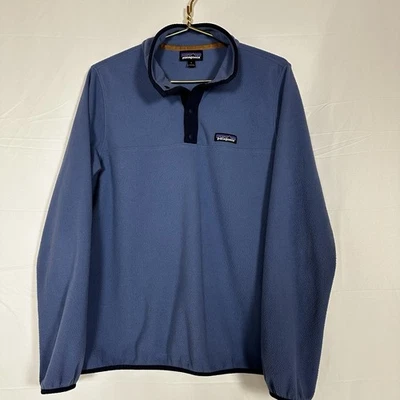 Patagonia Micro D 1/4 Snap T Blue Fleece Pullover Recycled Poly Women's Large - Image 1 of 4