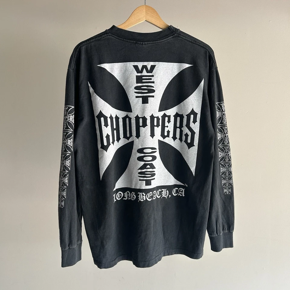 Camiseta vintage BOOT West Coast Choppers blanca Jesse Who XL manga larga negra Foto 1 de 4