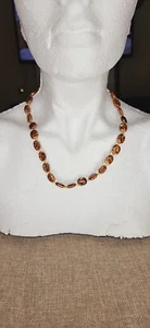 Halskette kleine Harz Faux Schildkröte Perle Vintage #03 - Bild 1 von 3