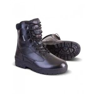 Kombat All Leather Patrol Boots | Black Leather & Suede Collar | Black/Brown - Picture 1 of 8