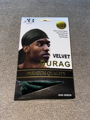 Ana Beauty CALIDAD PREMIUM Terciopelo DURAG - Tela Ultra Elástica, Verde Hun NUEVO Foto 1 de 3