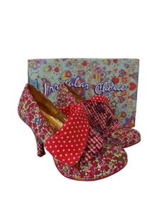 Irregular Choice Zapatos Rojo Talla 5 Mujer Tacón Flor Corte Estilo Vintage Años 50 60 - Imagen 1 de 19