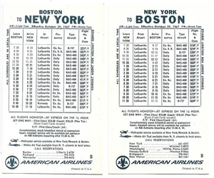 1967-68 AMERICAN AIRLINES SCHEDULE CARDS - Picture 1 of 4