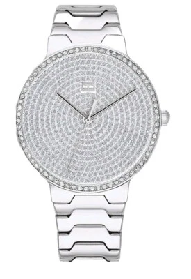 Reloj Tommy Hilfiger esfera cristal 36 mm acero inoxidable correa plateada 1781998 nuevo Foto 1 de 4