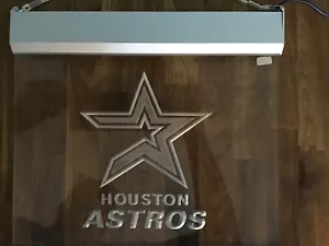 Houston Astros Clear Acrylic Lighted Team Logo Sign 12” x 10” With 36” Cord - Picture 1 of 3