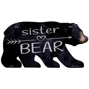 Hermana Flecha Novedad Metal Oso Forma Placa Placa Etiqueta Pared Puerta - Imagen 1 de 1