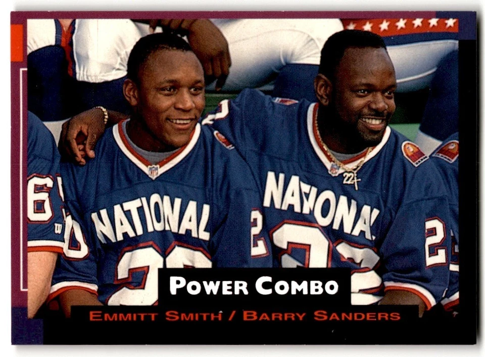 1993 Pro Set Power Combos Emmitt Smith/Barry Sanders #1 Dallas Cowboys/Detroit - Image 1 of 2