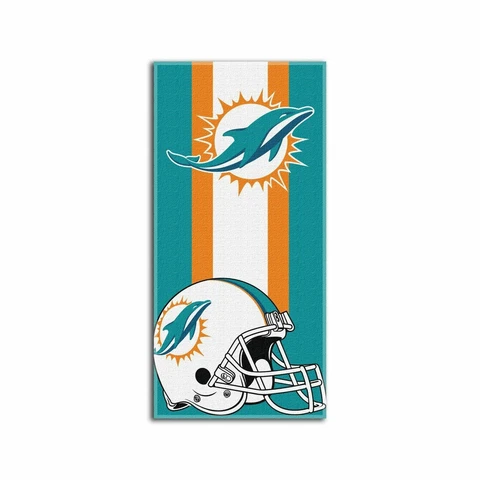 Officially Licensed NFL "Zone Read" Beach Towel, 30” x 60”, MIAMI DOLPHINS Cover