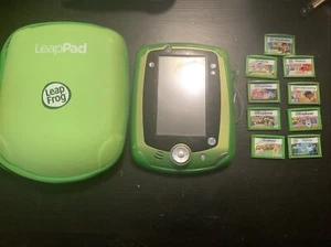 Leap Frog LeapPad 2 Explorer GREEN w/ COVER+STYLUS 9 GAMES & carry case WORKS - Picture 1 of 9