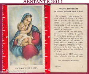 299 SANTINO HOLY CARD S. MARIA MADONNA DELLE GRAZIE ED G MI ED. G MI. 142 - Imagen 1 de 1