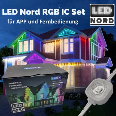 RGBIC SET LED Spot Modul Strip Außenbeleuchtung IP67 Stripe Lichterkette 30m   - Bild 1 von 4
