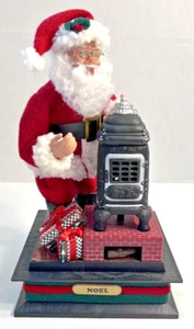 Holiday Creations 1993 Babbo Natale Pentola Pancia Stufa Regali Natale Musica Testata - Foto 1 di 10